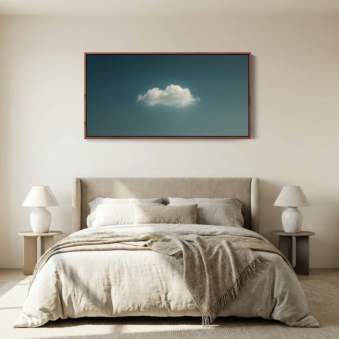 Single Cloud In Sky Wide Framed Canvas For Bedroom