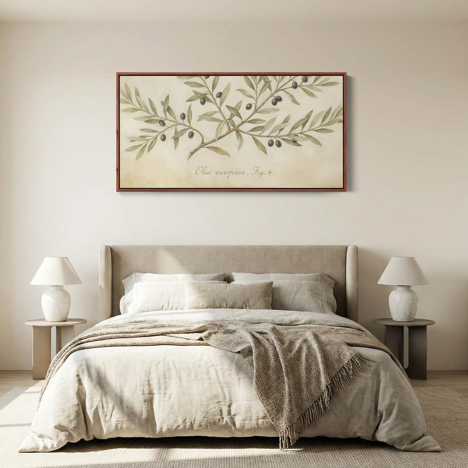 Olive Branch above bed wall art Horizontal Canvas Print For Kitchen