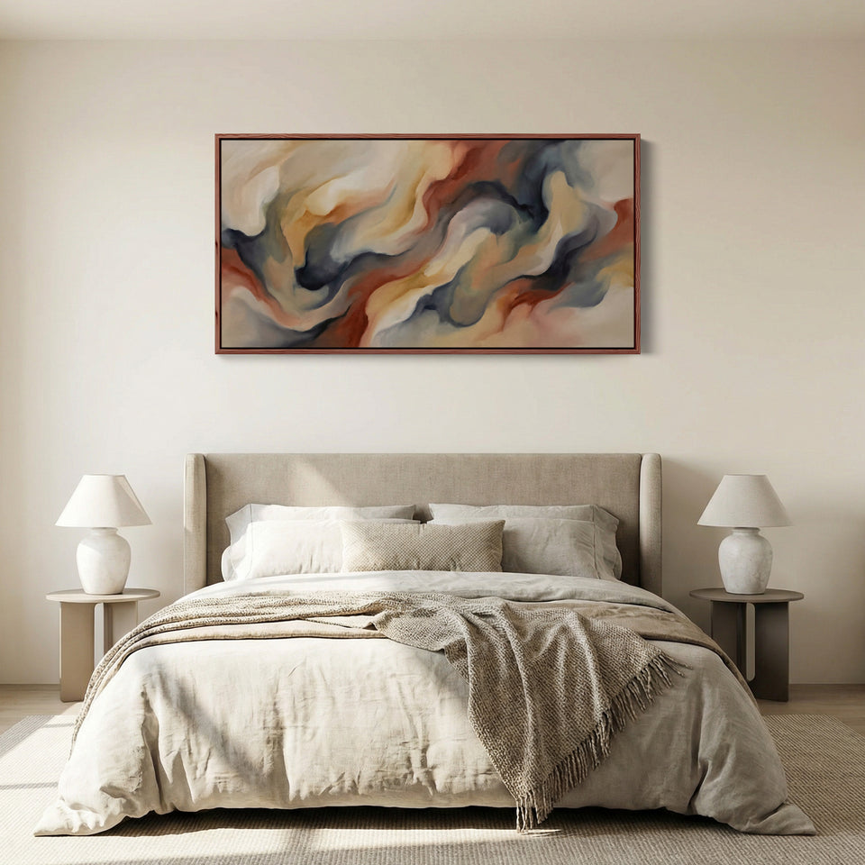 Flowing Forms Bedroom wall art Extra Wide Canvas For Office