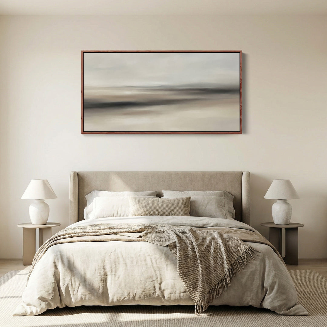 Minimal Seascape wide framed canvas Extra Wide Canvas For Office