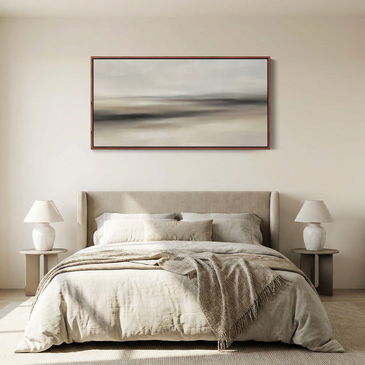 Minimal Seascape wide framed canvas Extra Wide Canvas For Office