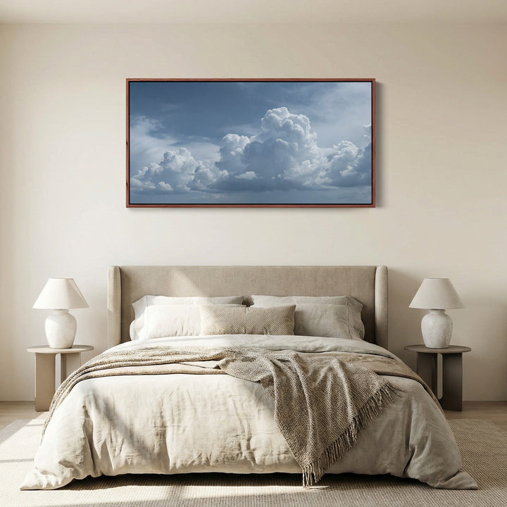 Dramatic Sky Wide Framed Canvas Extra Wide Canvas For Bedroom