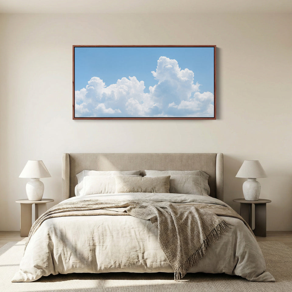 Heldere Cumulus Lange Wanddecoratie Statement Wanddecoratie Voor Hal