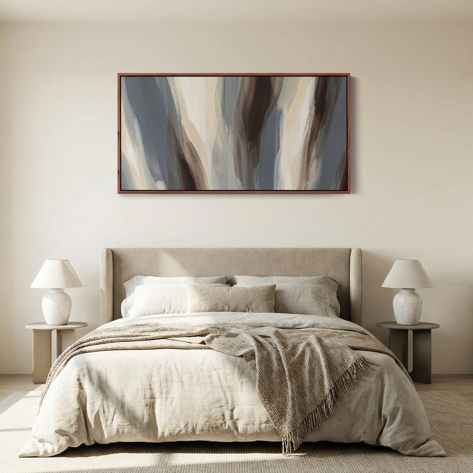 Vertical Forms Above Soft Wall Art Panoramic Canvas Print For Office