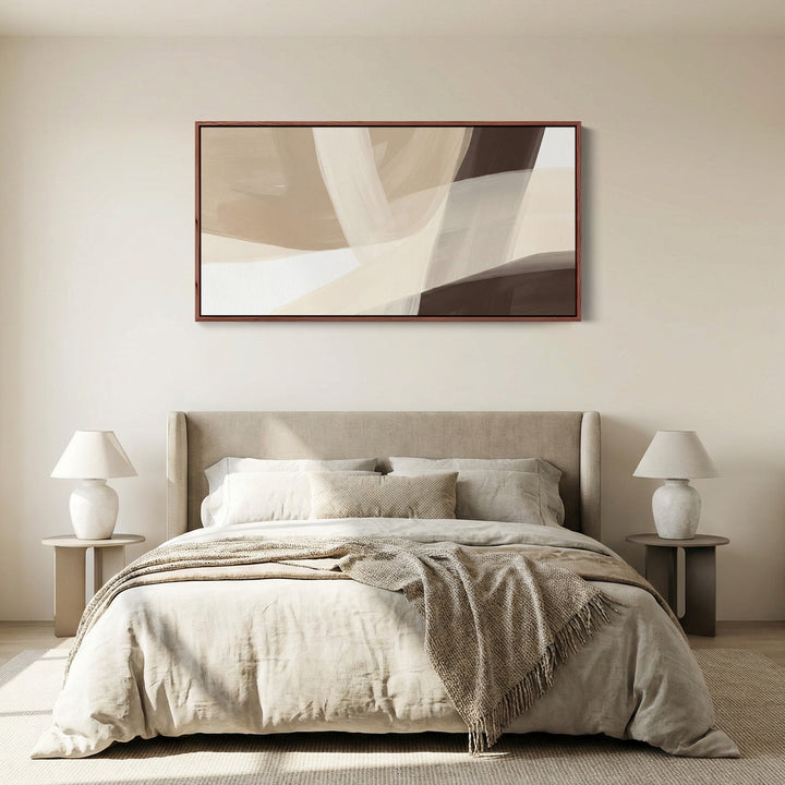 Soft Ribbons Bedroom Wall Art Extra Wide Canvas For Hallway