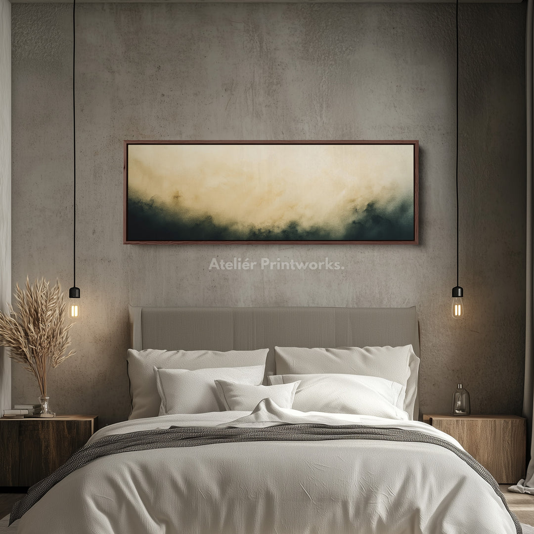 Abstract Beige Long Narrow Wall Art Horizontal Wall Decor - H0021