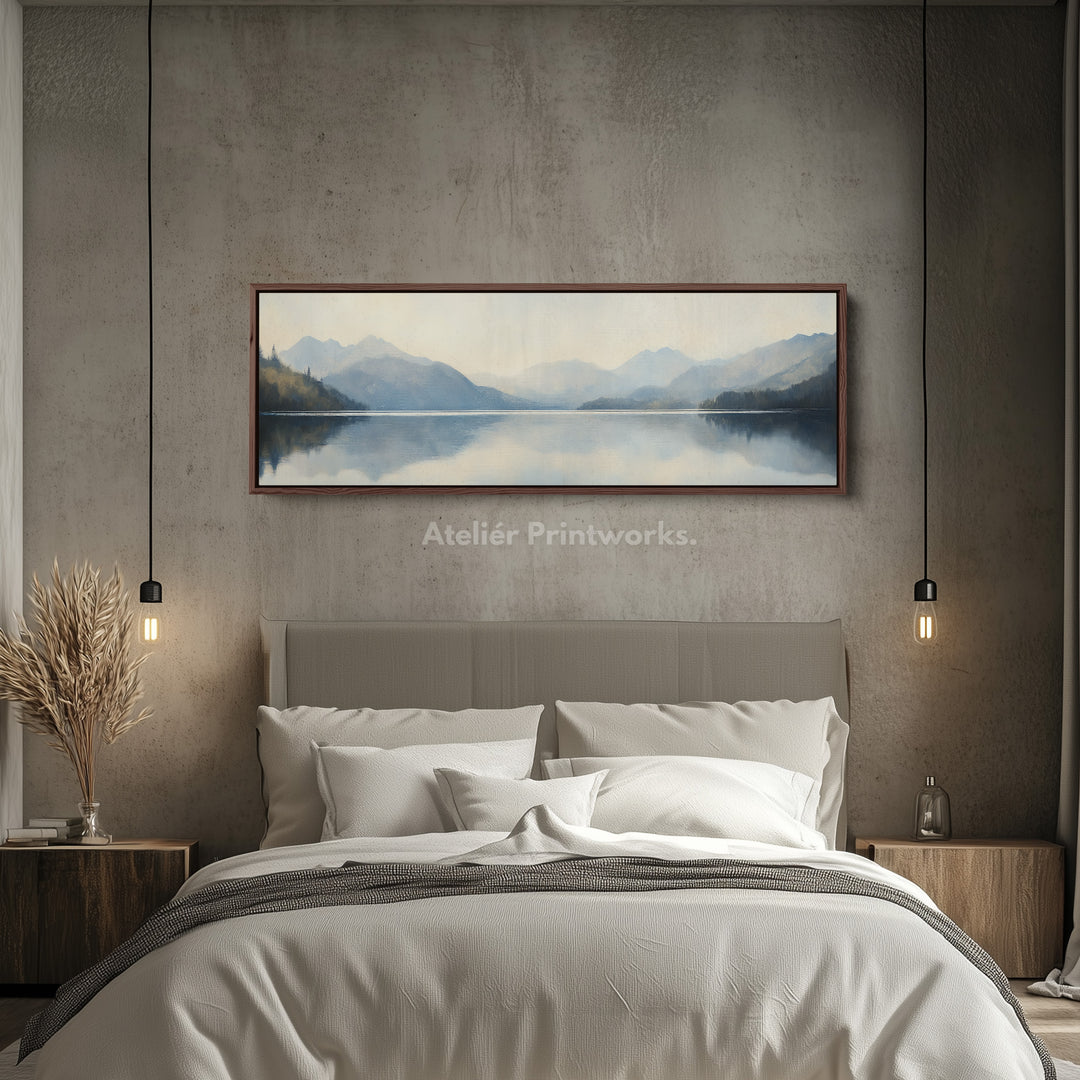 Abstract Mountain and Lake Horizontal Wall Art - H0023