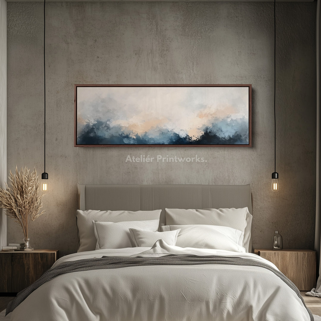 Abstract Cloud Long Narrow Horizontal Wall Art - H0024