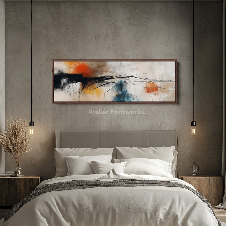 Colourful Abstract Large Horizontal Wall Art - H0028