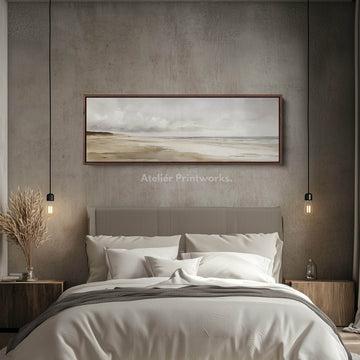 Watercolour Beach Long Narrow Large Canvas Wall Art - Atelier Printworks