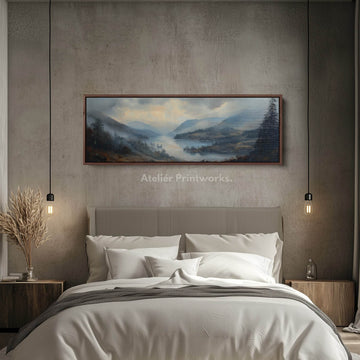 Vintage Mountain Wall Art Large Framed Picture - Atelier Printworks