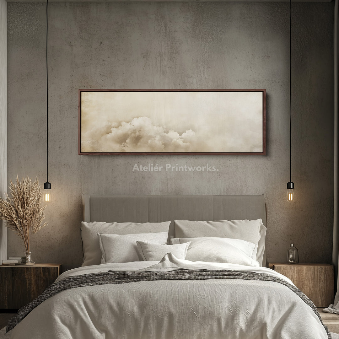Wall Art For Bedroom Above Bed - Vintage Clouds - H0052
