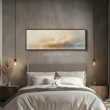 Panoramic Long Narrow Cloud Wall Art Large Framed Canvas - Atelier Printworks