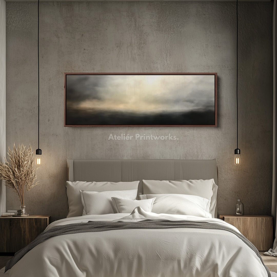 Abstract Landscape Large Horizontal Framed Canvas Wall Art - H0103