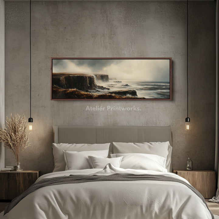 Rugged Ocean Large Long Canvas Horizontal Wall Art - H0125