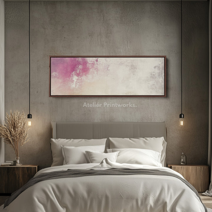 Abstract Pink Pastel Long Horizontal Wall Art Panoramic Wall Art - H0138