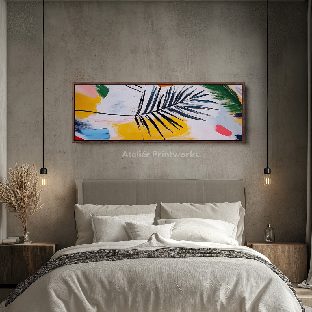Abstract Leaf Long Horizontal Wall Art Panoramic Wall Art - H0139