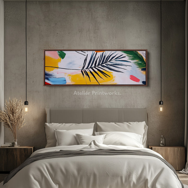 Abstract Leaf Long Horizontal Wall Art Panoramic Wall Art - H0139