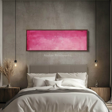 Minimalist Pink Long Horizontal Wall Art Panoramic Wall Art - Atelier Printworks