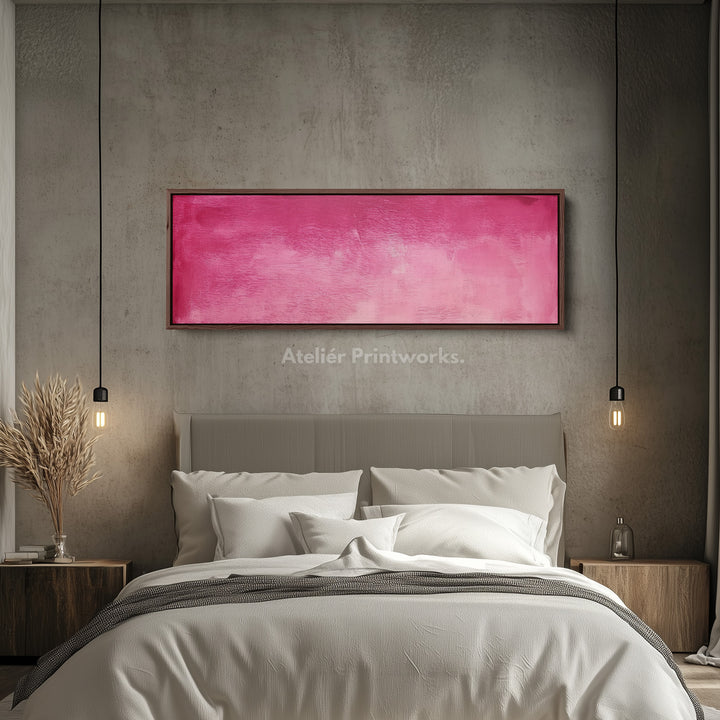 Minimalist Pink Long Horizontal Wall Art Panoramic Wall Art - H0143