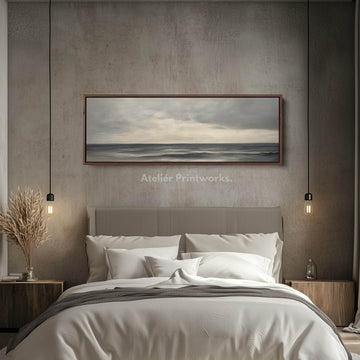Calming Sea Narrow Framed Canvas Wall Art Print - Atelier Printworks