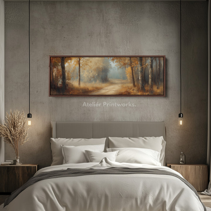Vintage Autumn Horizontal Framed Canvas Wall Decor - V0178
