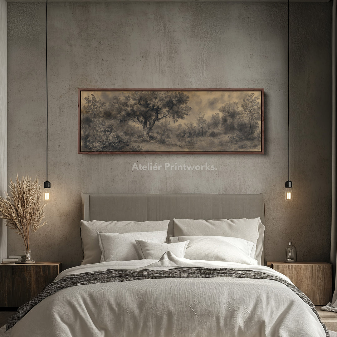 Vintage Forest Long Narrow Horizontal Wall Art - H0213