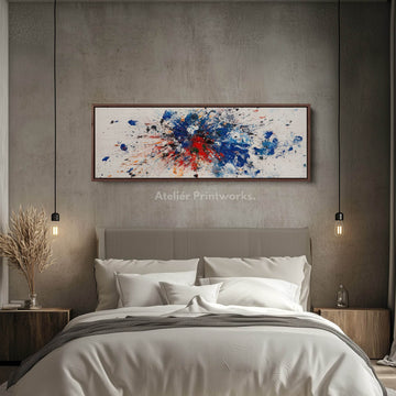 Black Abstract Panoramic Large Framed Wall Decor - Atelier Printworks