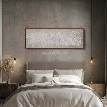 Abstract White Panoramic Large Framed Wall Decor - Atelier Printworks