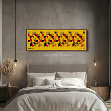 Above Bed Wall Decor Large Framed Bauhaus Canvas - Atelier Printworks