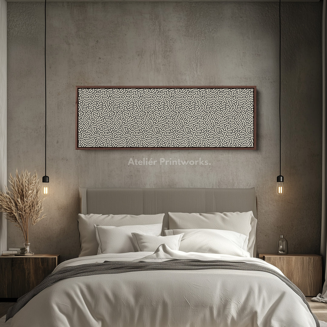 Minimalist Black Organic Pattern Horizontal Wall Art - H0257