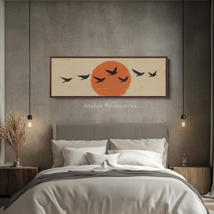 Minimalist Sunset Horizontal Wall Decor Long Narrow - H0248