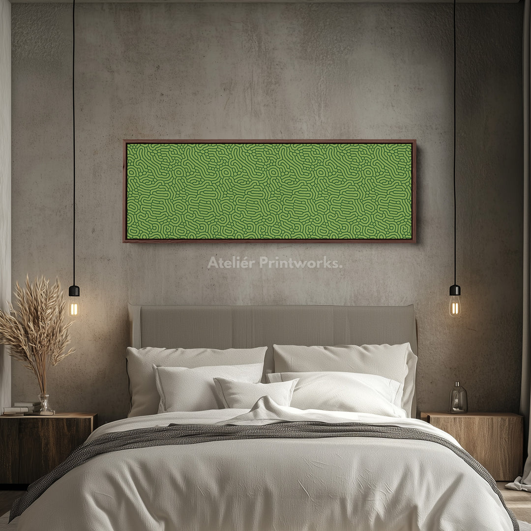 Green Organic Pattern Panoramic Long Wall Decor - H0337
