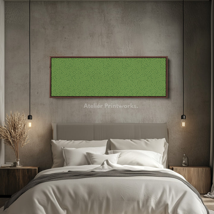 Green Organic Pattern Panoramic Long Wall Decor - H0337