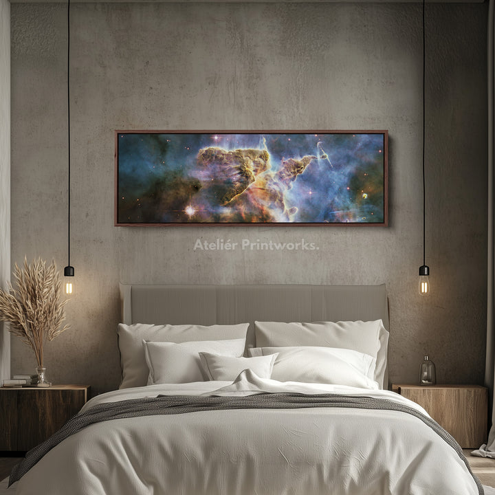 Hubble Nebula Space Photograph Large Framed Narrow Wall Art - H0381