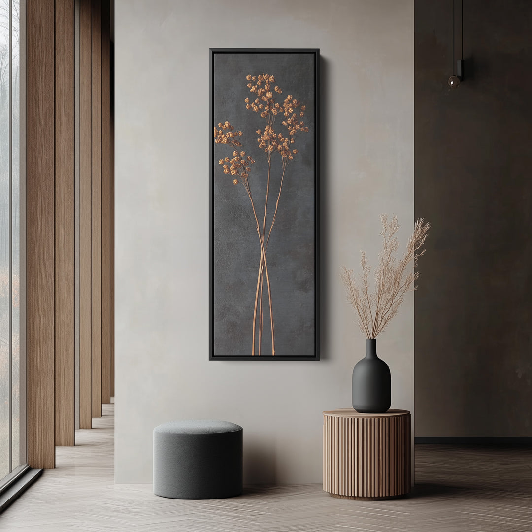 Vintage Wildflower Kitchen Tall Skinny Vertical Framed Canvas Decor - V0195