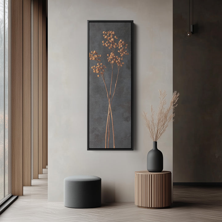 Vintage Wildflower Kitchen Tall Skinny Vertical Framed Canvas Decor - V0195