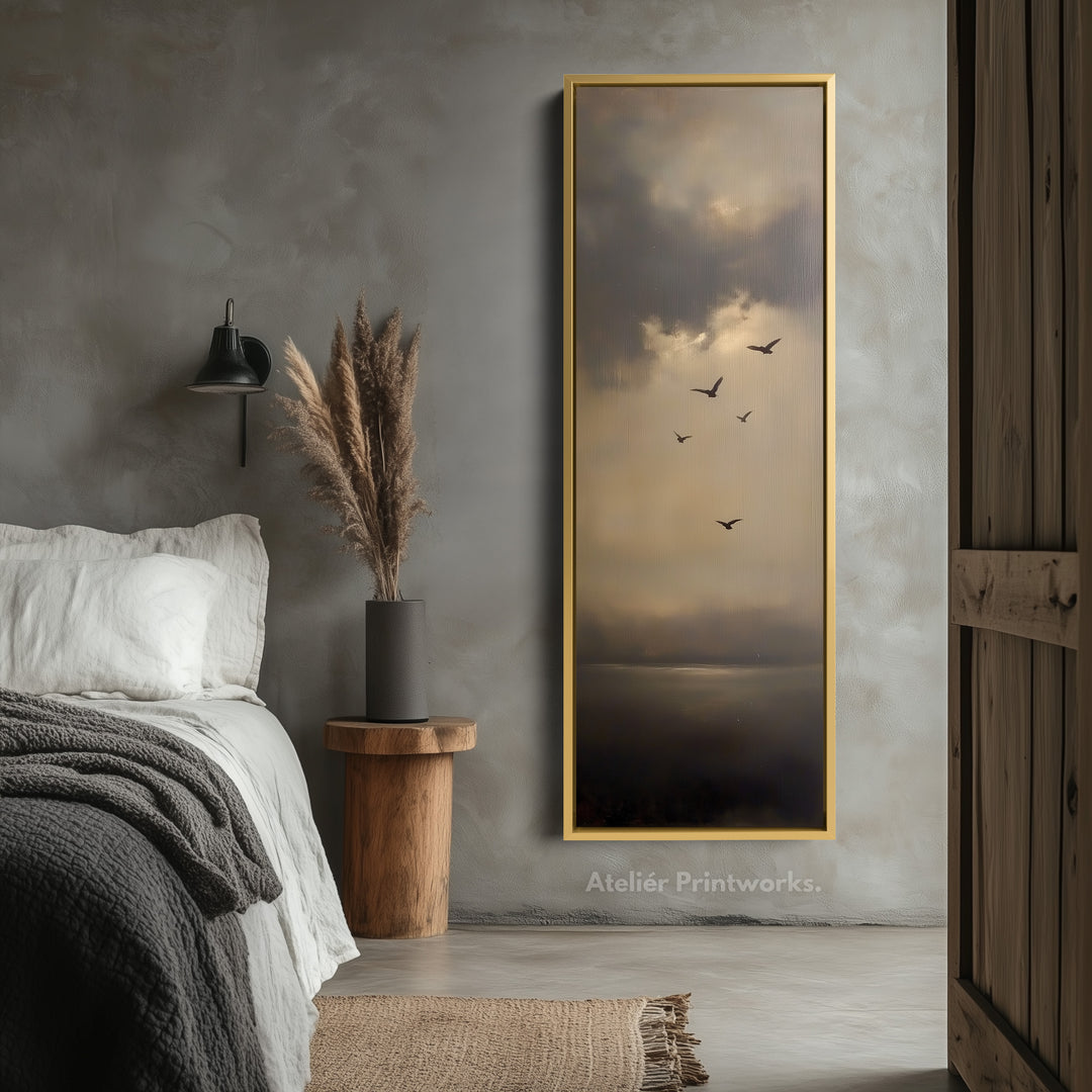 Vertical Vintage Sea Painting - Long Wall Art - V0002