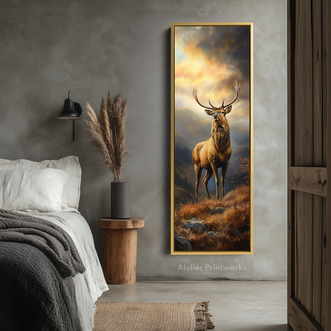 Stag Tall Narrow Skinny Canvas Artwork - V0017