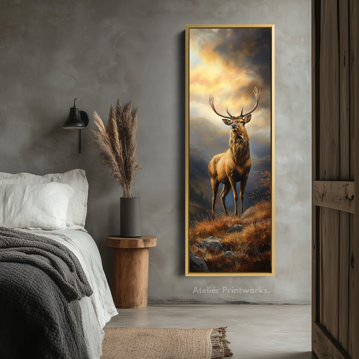 Stag Tall Narrow Skinny Canvas Artwork - V0017