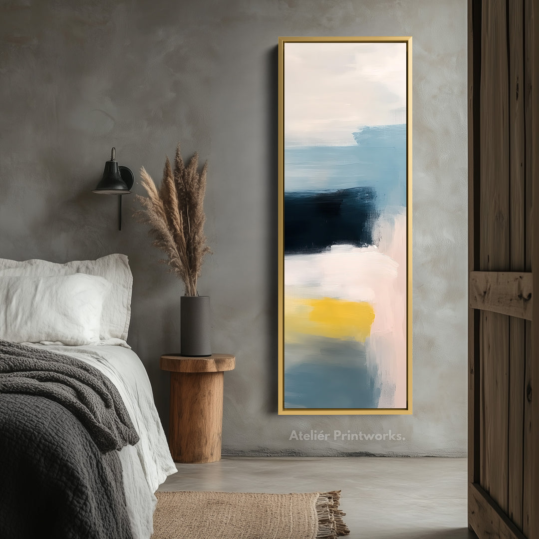 Calming Abstract Long Vertical Bedroom Artwork - V0025