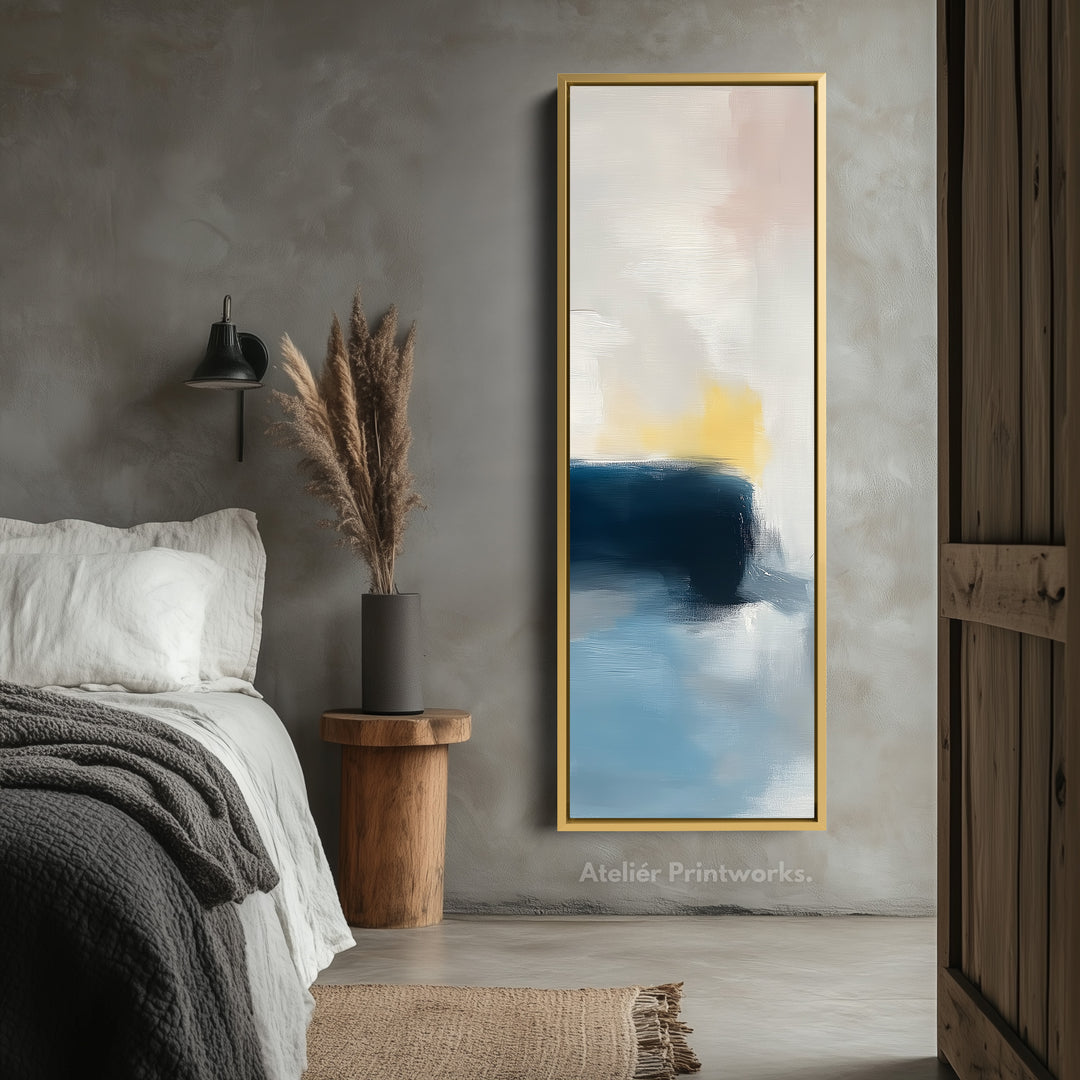 Tall Narrow Vertical Pastel Abstract Wall Art - V0026