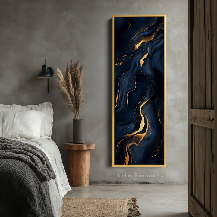 Gold Marble Abstract Long Vertical Wall Decor - V0039