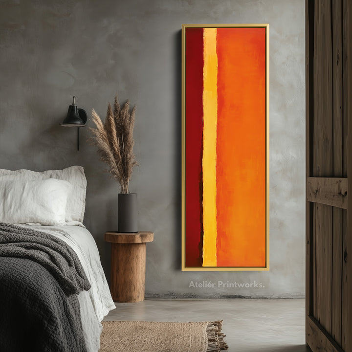 Orange Abstract Long Vertical Large Canvas Wall Decor - V0050