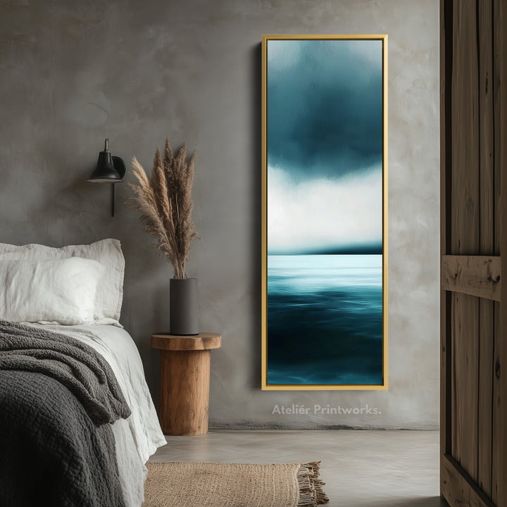 Abstract Ocean Large Vertical Wall Art Canvas - V0056