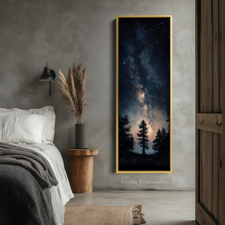 Night Sky Long Narrow Vertical Large Canvas Wall Decor - V0107