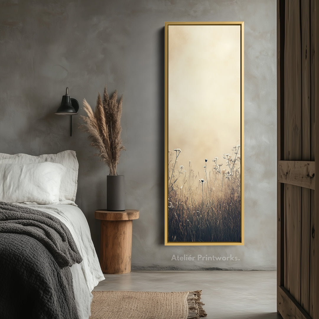 Wild Meadow Vertical Tall Wall Art Large Framed Canvas - V0115