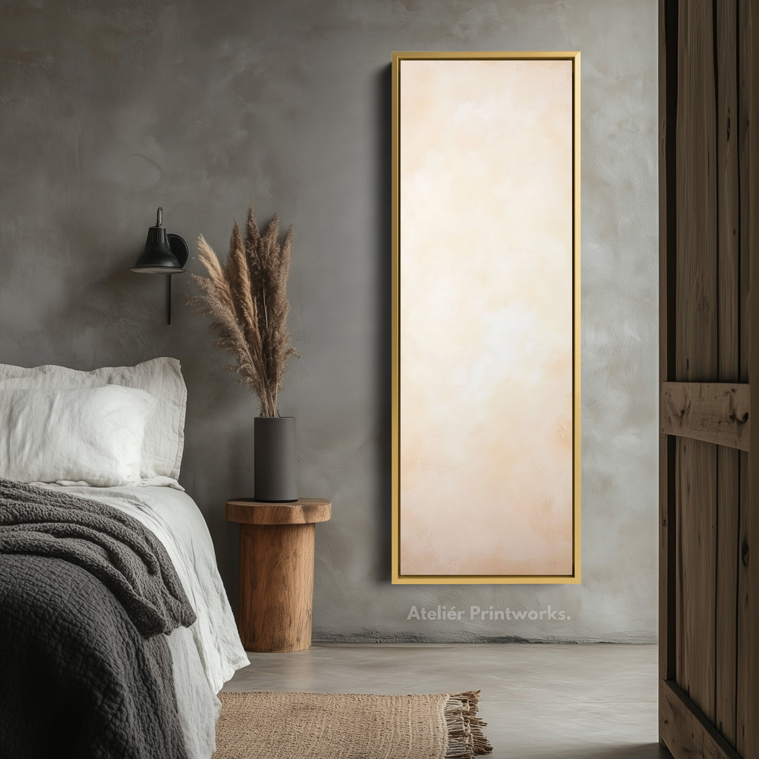Beige Abstract Vertical Wall Art - Tall Long Narrow Vertical Wall Decor - V0124