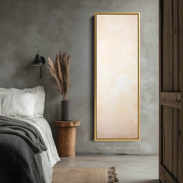 Beige Abstract Vertical Wall Art - Tall Long Narrow Vertical Wall Decor - Atelier Printworks