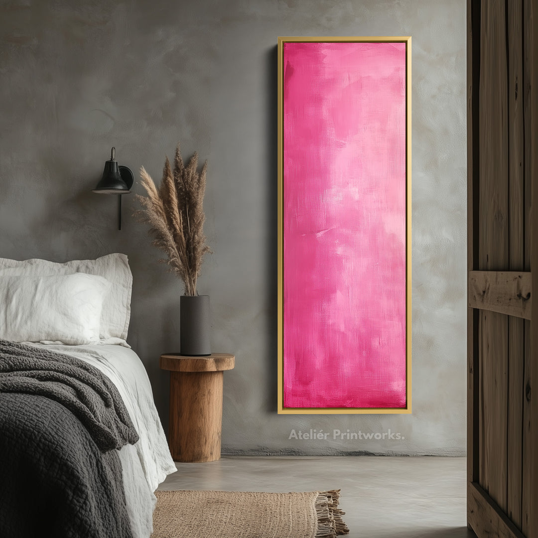 Vertical Wall Art Pink - Living Room Tall Long Narrow Vertical Wall Decor - V0127